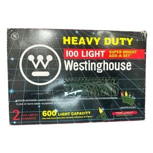 Vintage‎ Westinghouse 100-Light Heavy Duty Christmas String Lights NIB Works